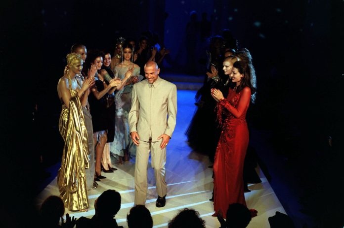 Thierry Mugler presenting at Paris Haute Couture fashion week, Autumn Winter 1999/2000.