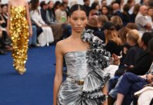 Paris Haute Couture Fashion Week Has Given Us Some Amazing Fashion Trends Model on the catwalk Alexandre Vauthier show, Runway, Fall Winter 2024, Haute Couture Fashion Week, in July 2023