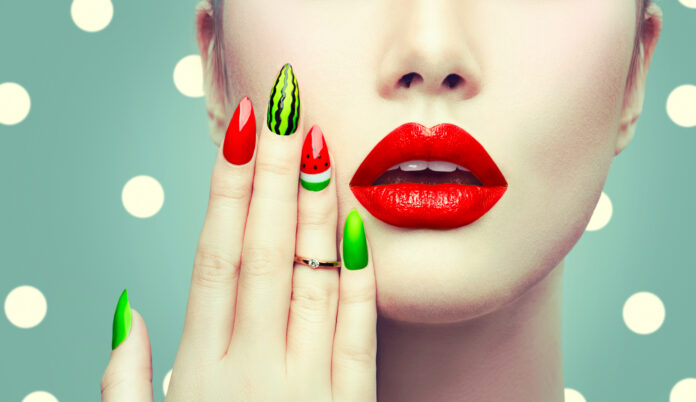 Watermelon nails