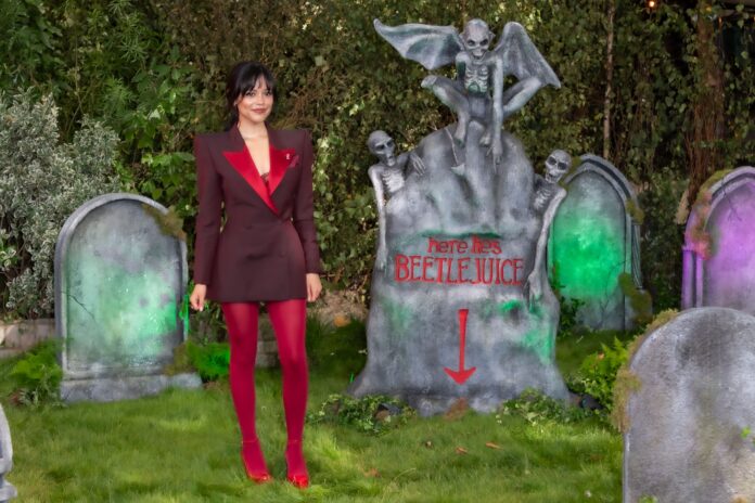 Jenna Ortega at the 'Beetlejuice Beetlejuice' film photocall in London, UK on 30 August 2024