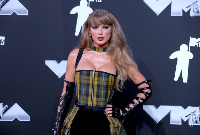 Taylor Swift at the 2024 VMA MTV red carpet in September 2024